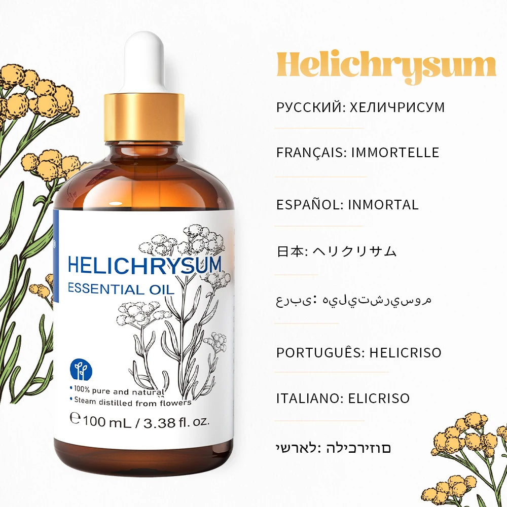 HIQILI 100ML Eucalyptus Vanilla Frankincense Mint Sandalwood Rose Essential Oils