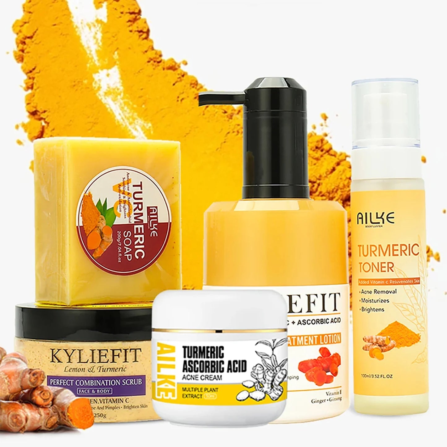 AILKE Turmeric Set for Whiten, Even Skin Tone, Hydrate