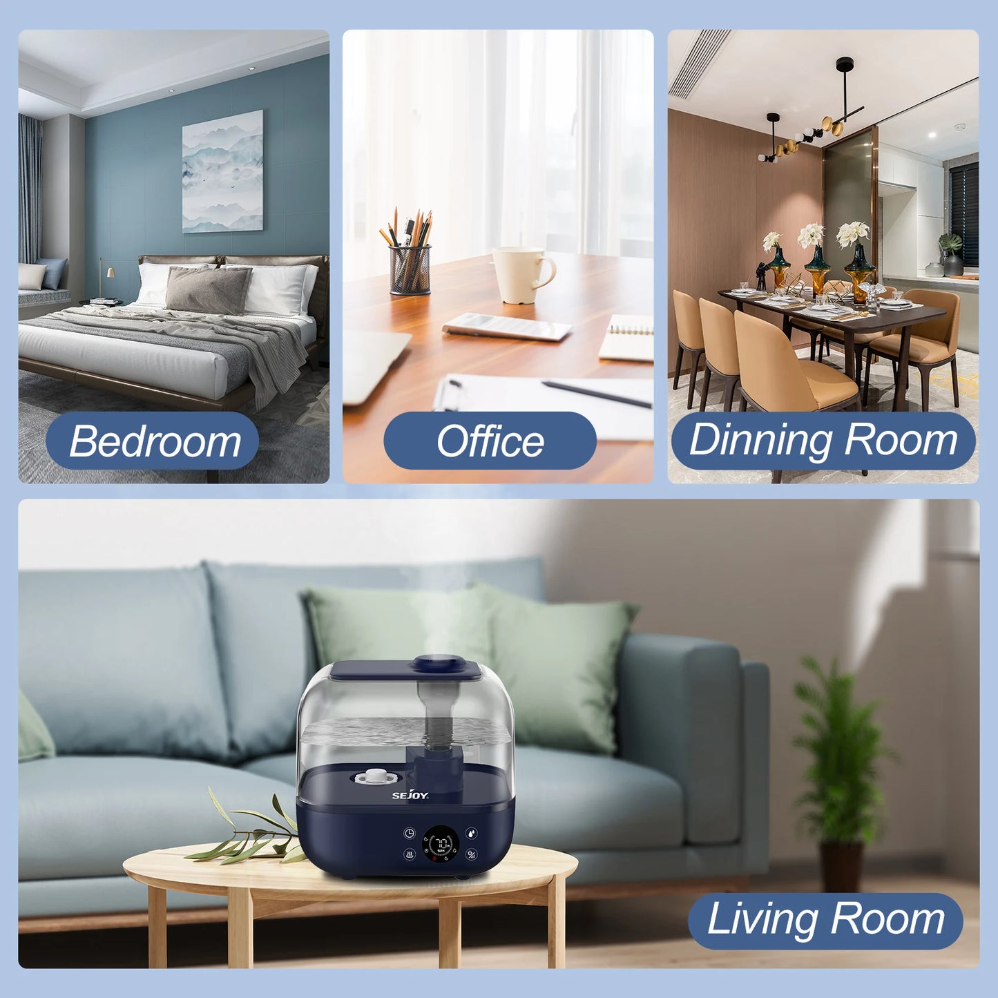 Sejoy 5L Humidifier for Bedroom Large Room Home Diffuser