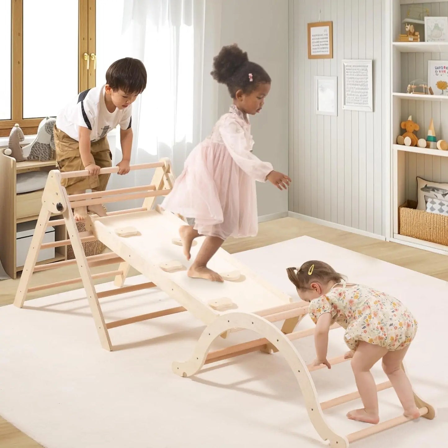 Medium Foldable Triangle Set with Sliding Ramp & Climbing Arch