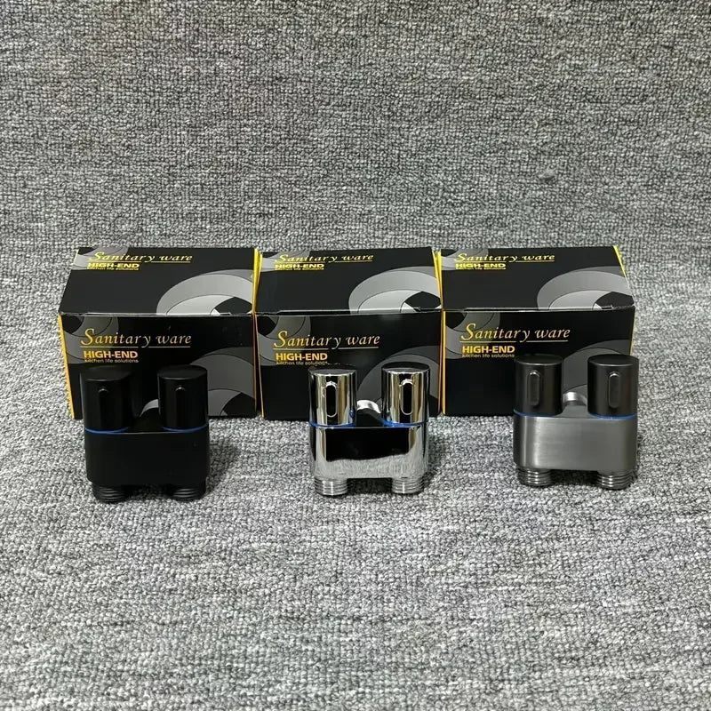 Stainless Steel Double Outlet Angle Valve Large Flow Shower Control Valve for Bathrooms and Washing Machines