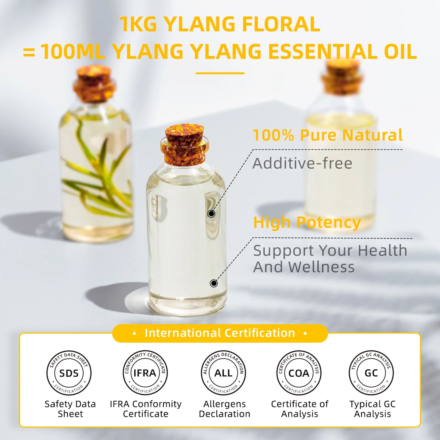 HIQILI 100ML Ylang Ylang Essential Oils for Aromatherapy