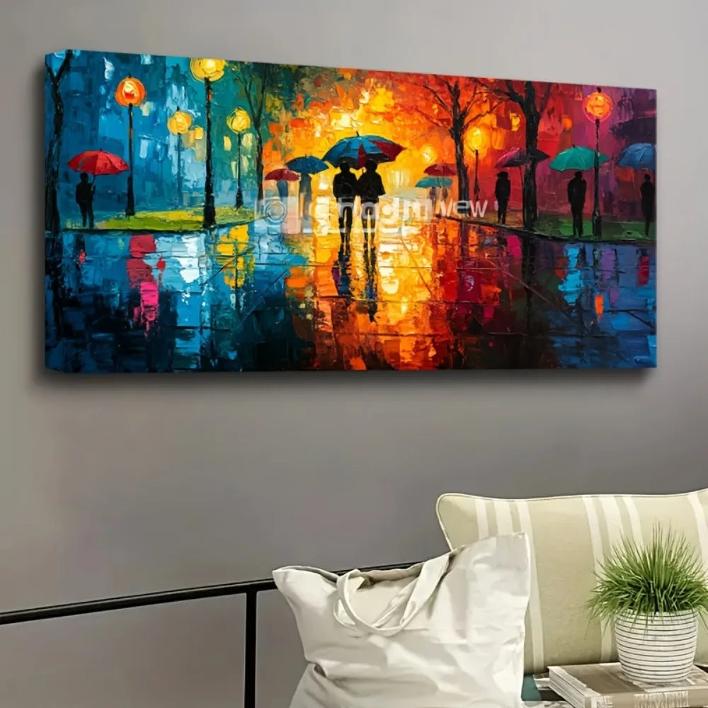 Canvas Painter House Decorative Landscape Wall Print Art Gift, 1.5 Inch Thick Pine Solid Wood Frame