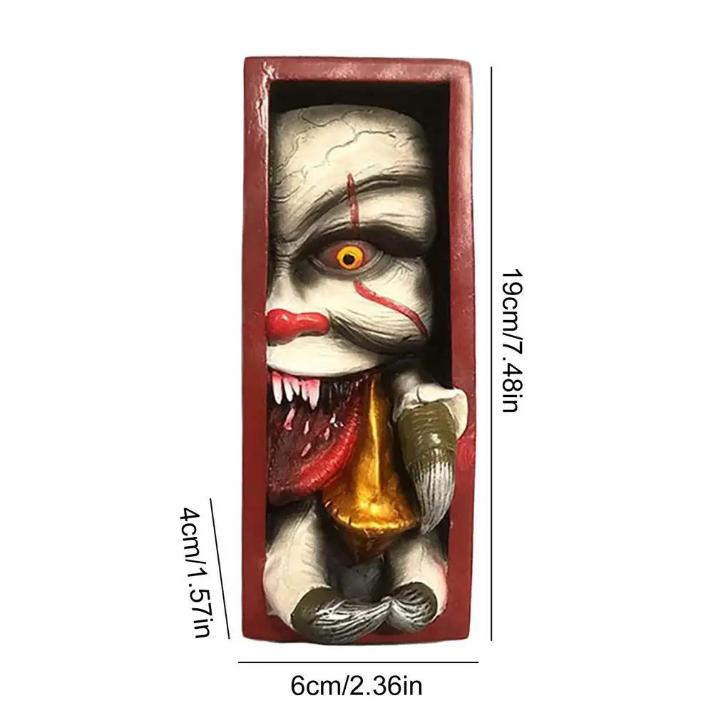 Horror Peeping On The Bookshelf Halloween Human Face Resin Bookends