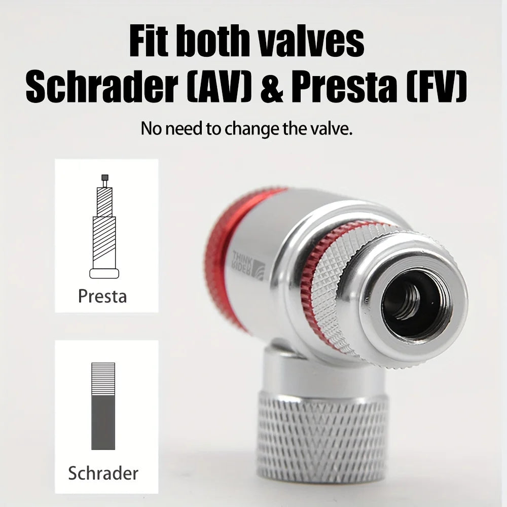 CO2 Pump For Bicycle Schrader  Adapter Bike Pump Inflator Aluminum Tire