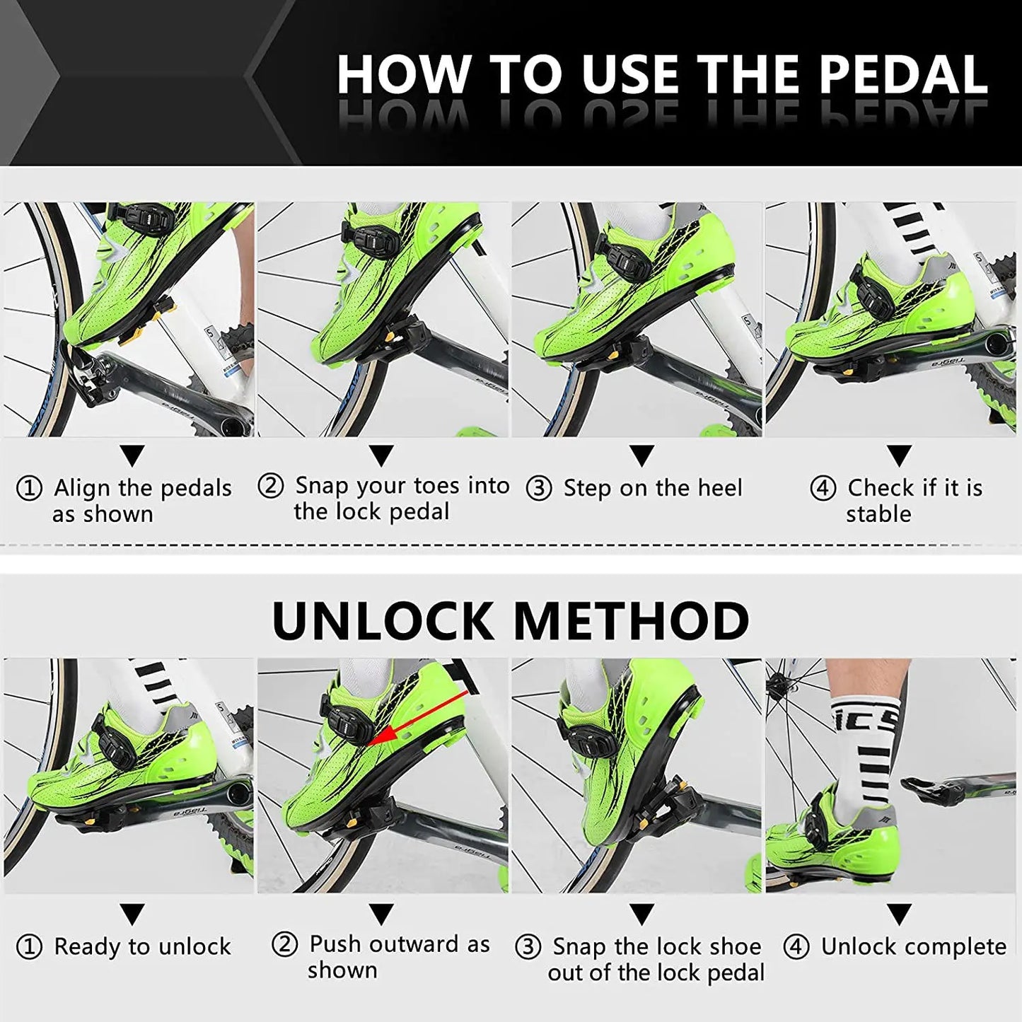 US Warehouse Road Bike Clipless Pedals With Sealed Bearings