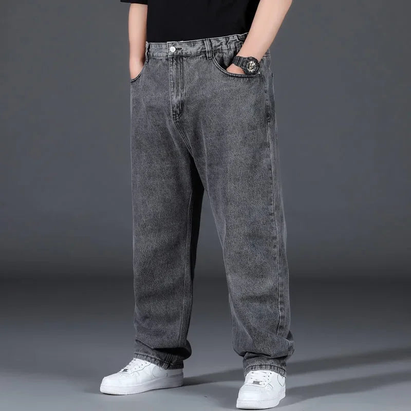 10XL Oversize Jeans for Men Fashion Streetwear Plus Size Cotton Loose Cargo Pants Casual Breathable Big Fat Trousers