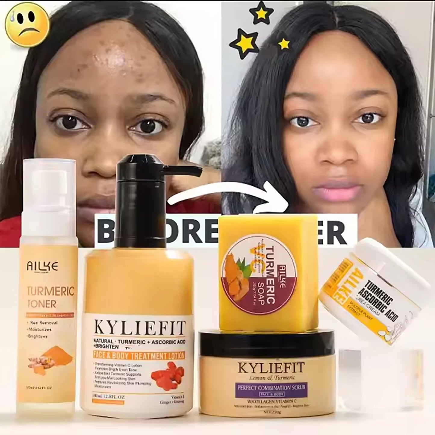 AILKE Turmeric Set for Whiten, Even Skin Tone, Hydrate