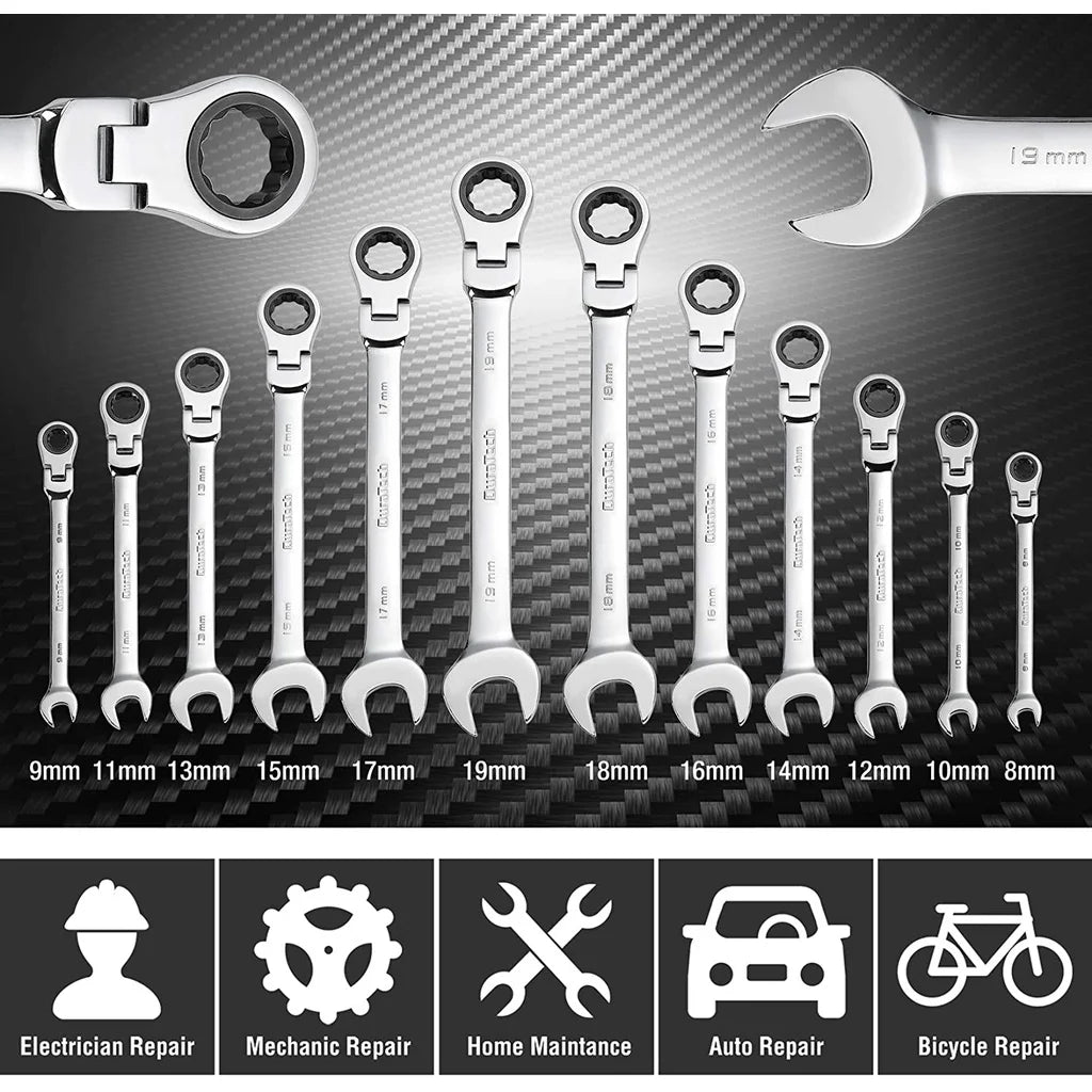 Ratchet Wrench Set Tools for Men Professional Socket Set Multifunctional Flat Wrenches Automotive Mechanical Torque Hand Tools