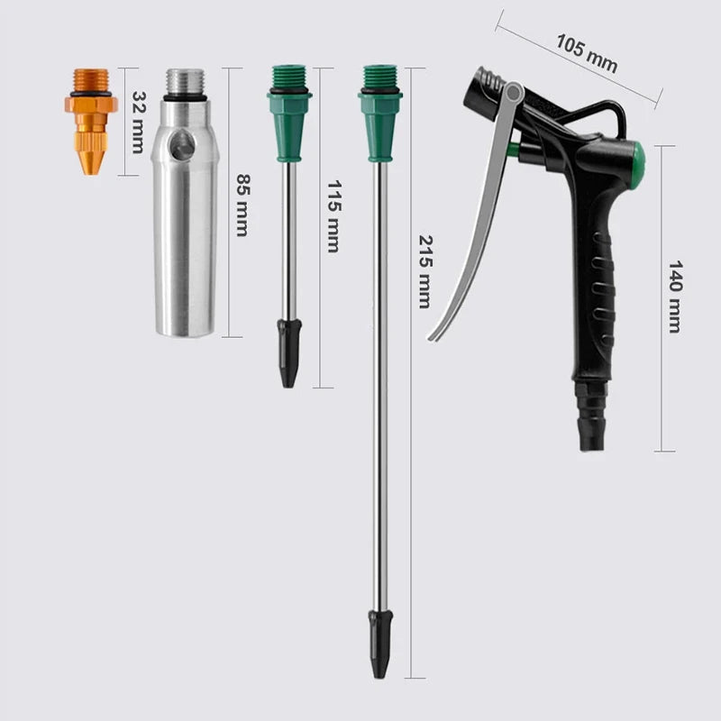 Pneumatic Air Blow Gun High Pressure Dust Aluminum Alloy Pistol Duster Cleaner with Adjustable Muzzle