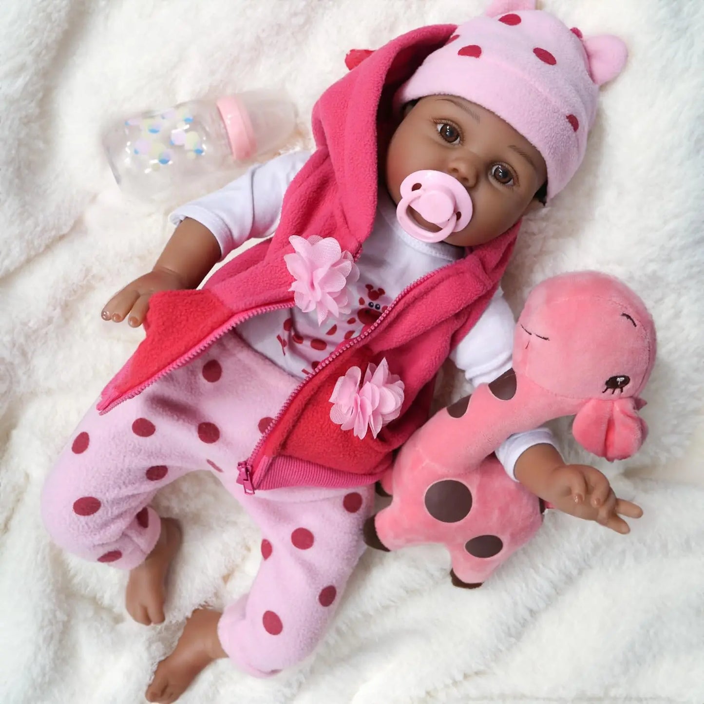 CHAREX Reborn Baby Dolls Black Girl 22 Inch Realistic Baby