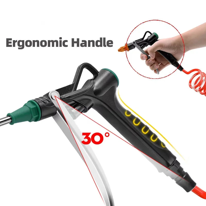 Pneumatic Air Blow Gun High Pressure Dust Aluminum Alloy Pistol Duster Cleaner with Adjustable Muzzle