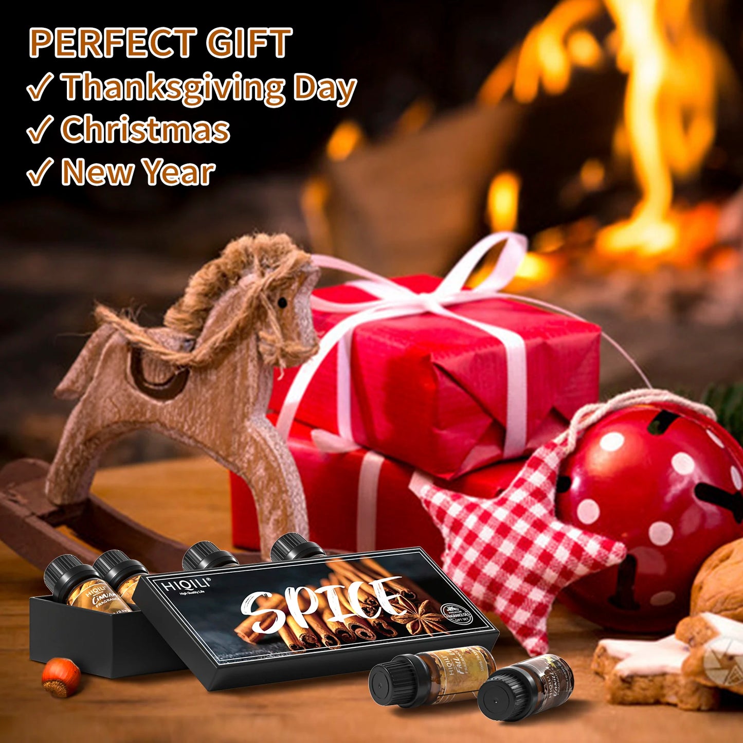 HIQILI Spice Fragrance Oils Top 6 Gift Set Pure Perfume Oil