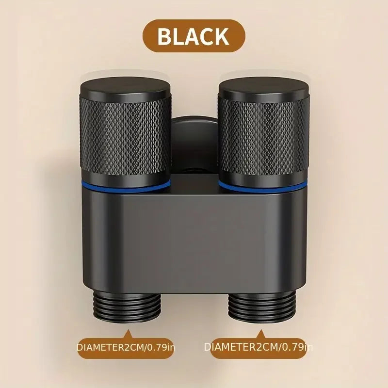 Stainless Steel Double Outlet Angle Valve Large Flow Shower Control Valve for Bathrooms and Washing Machines