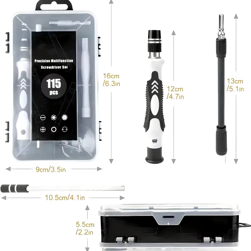 JCD Precision Screwdriver 115 in 1 Set Multifunctional Professional Repair Tool with 98 Pieces Magnetic