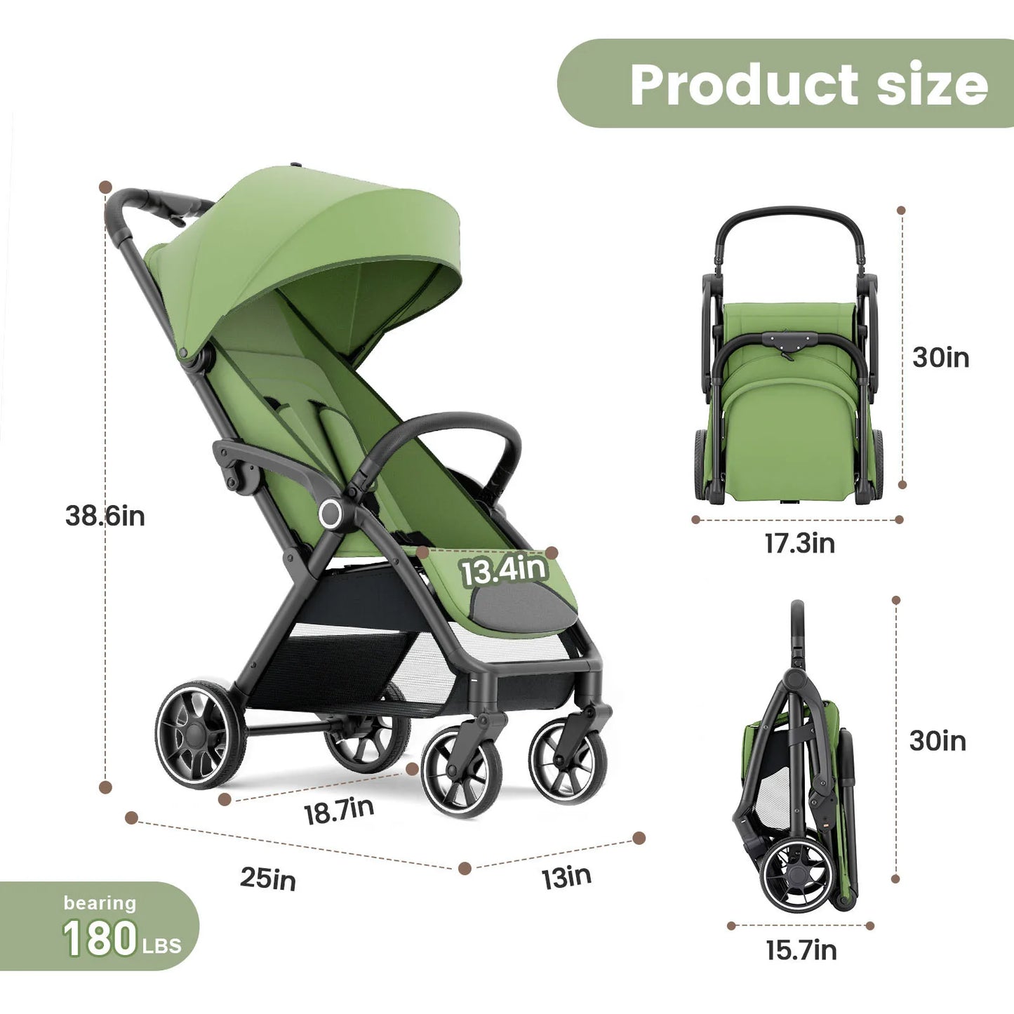 High View Portable Baby Stroller Compact Lightweight Travel Stroller for Babies & Toddlers With 360 Swivel Seat