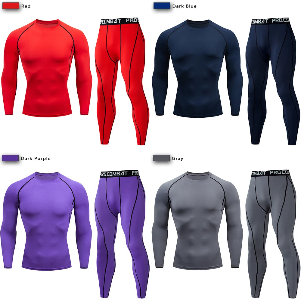 2pcs Men's Compression Sportswear Suit GYM Tight Yoga Sets