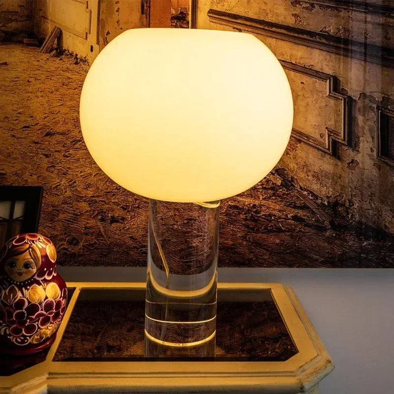 Italian Vintage Glass Desk Lamp for Bedroom Headboard Living Room Study Coffee Table Decoration