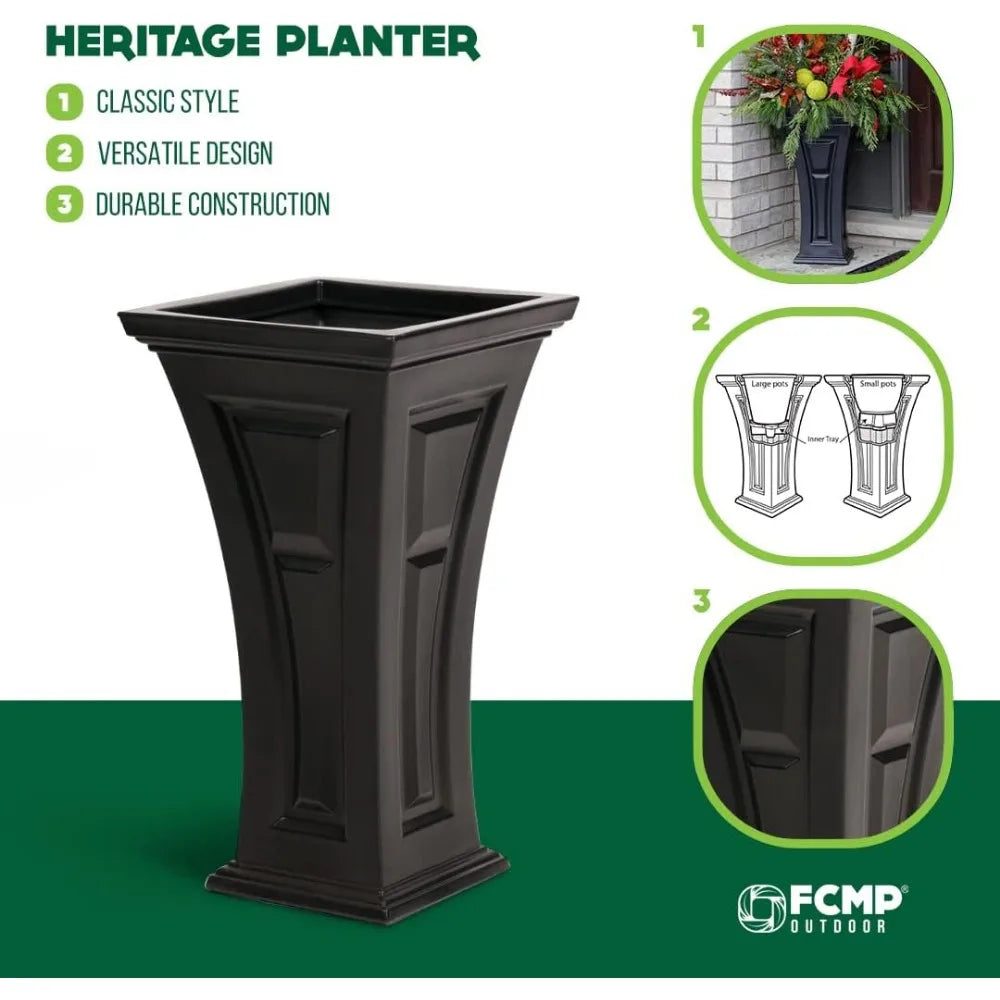 Outdoor/Indoor Pots for Plants Set of 2 Large Planters