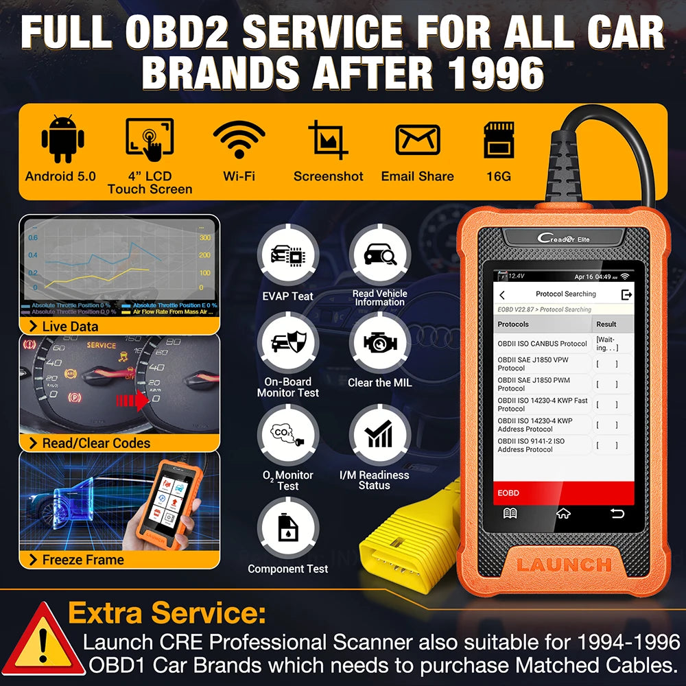 Lifetime Free Update Launch X431 Elite Car Diagnostic Tool Full System Scanner ECU Coding 31 Reset Service for Audi Benz BMW GM