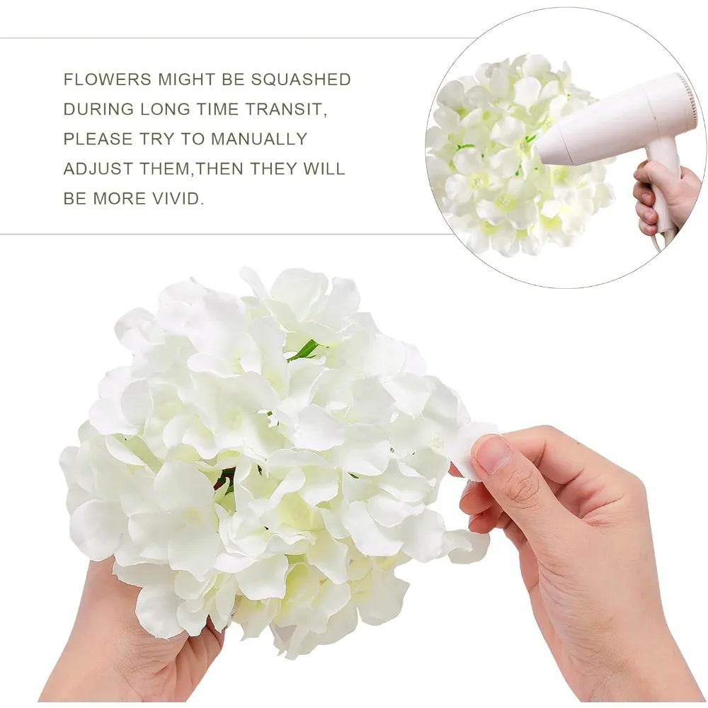 104 PCS Full Hydrangea Flower for Wedding Decor Ivory