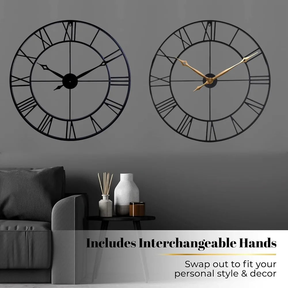 30 Inch Large Wall Clock Modern Oversized Roman Numeral Clock