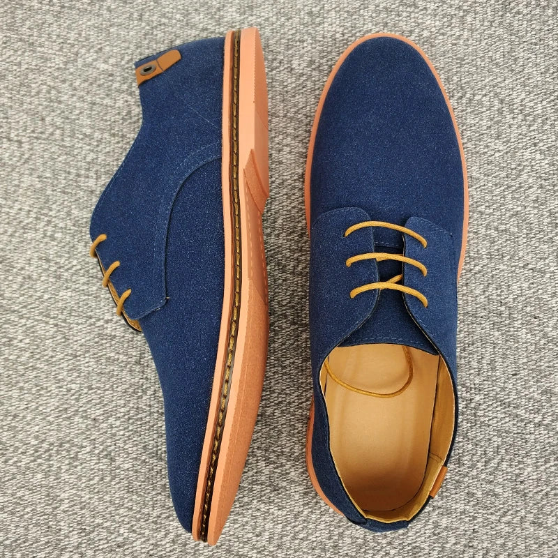 2020 Spring Suede Leather Men Shoes Oxford Casual Classic Sneakers Comfortable Footwear Large Size Flats