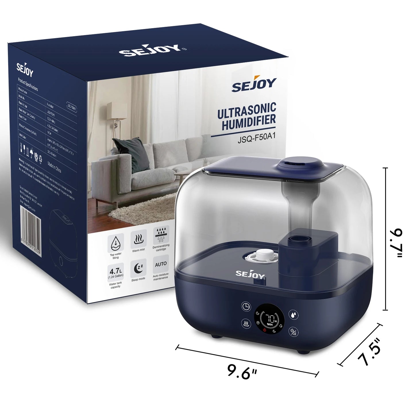 Sejoy 5L Humidifier for Bedroom Large Room Home Diffuser