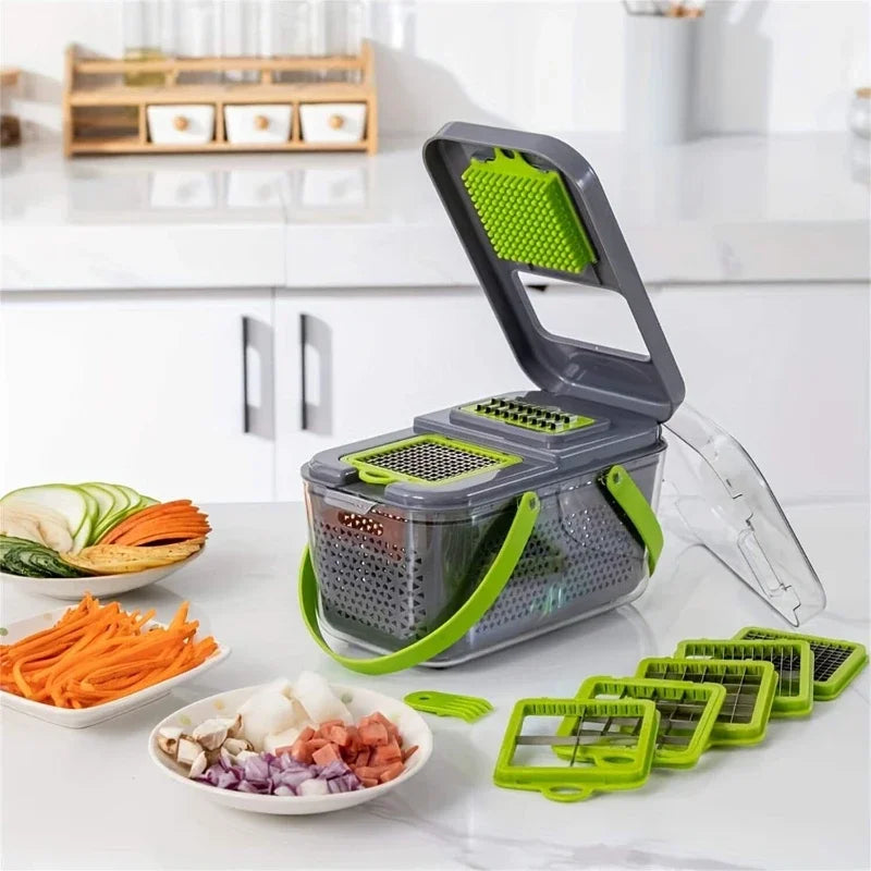 22 Piece Sets Multifunctional Manual Chopper Kitchen Cutter