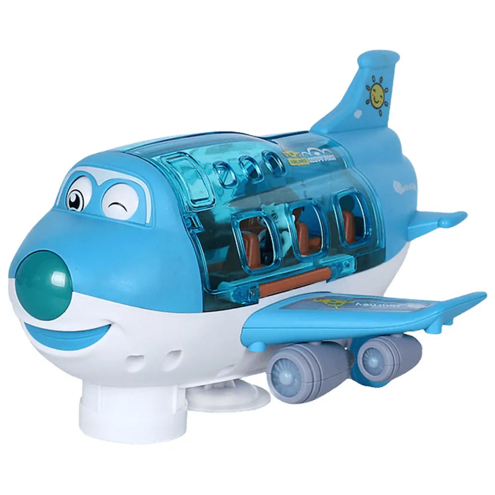 Electric Transformation Aircraft Toy Car Deformation Plane Model with Light and Music for Boys Birthday Gift