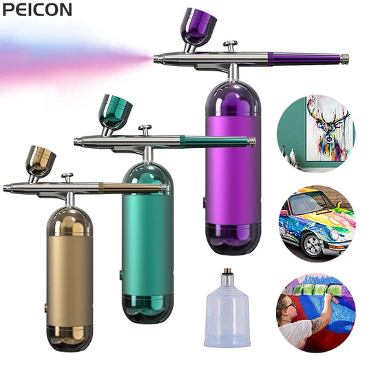 Airbrush With Compressor Airbrush Spray Gun For Painting Modeling Crafts Nail Art Wireless Portable Air Brush Painting Spray Gun