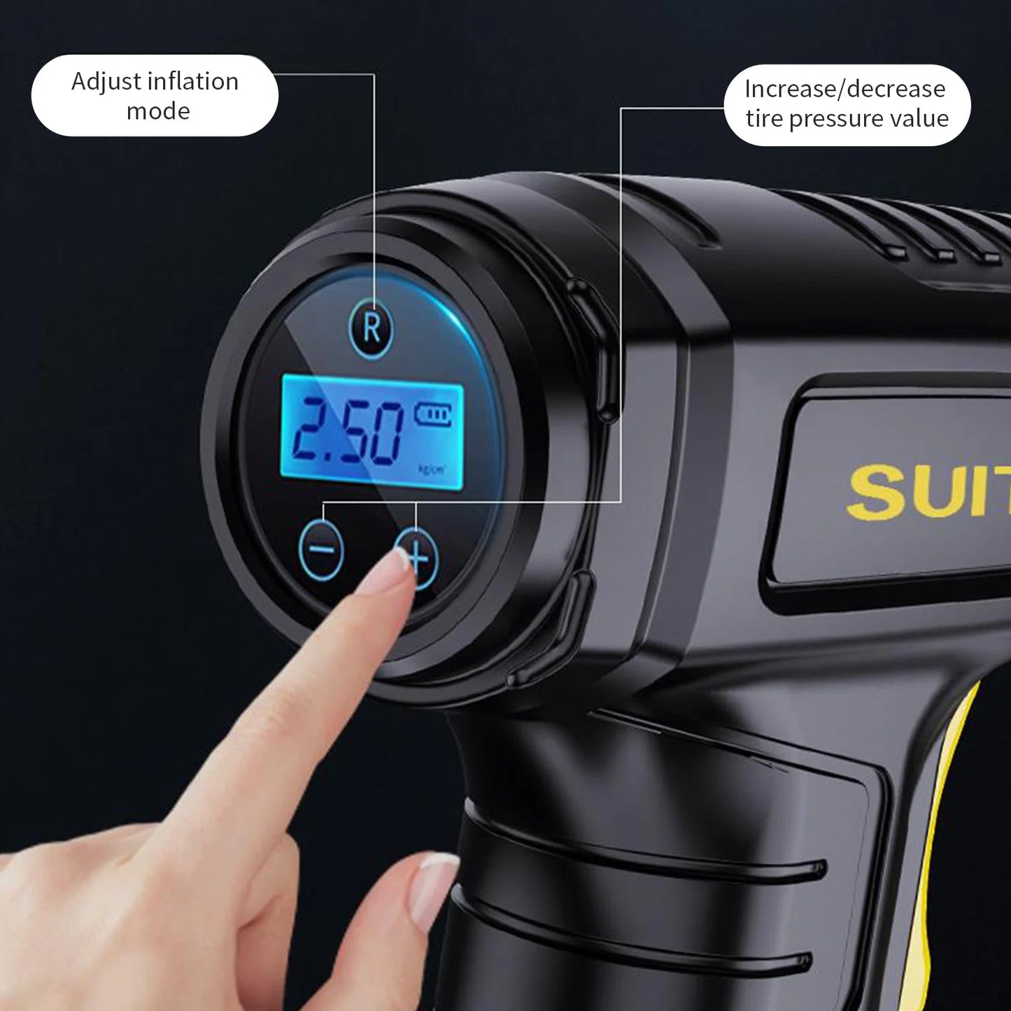New 120W Handheld Air Compressor Wireless/Wired Inflatable Pump Portable Air Pump Tire Inflator Digital for Car Bicycle Balls