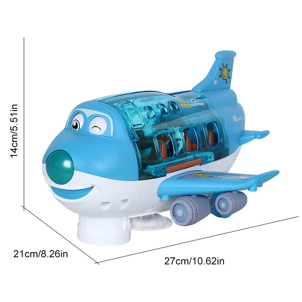 Electric Transformation Aircraft Toy Car Deformation Plane Model with Light and Music for Boys Birthday Gift