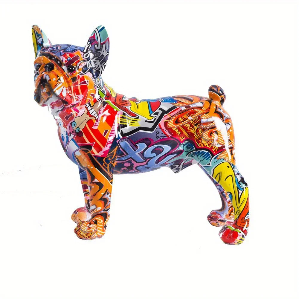 Art Nordic Painting Graffiti French Bulldog Resin Crafts Gift
