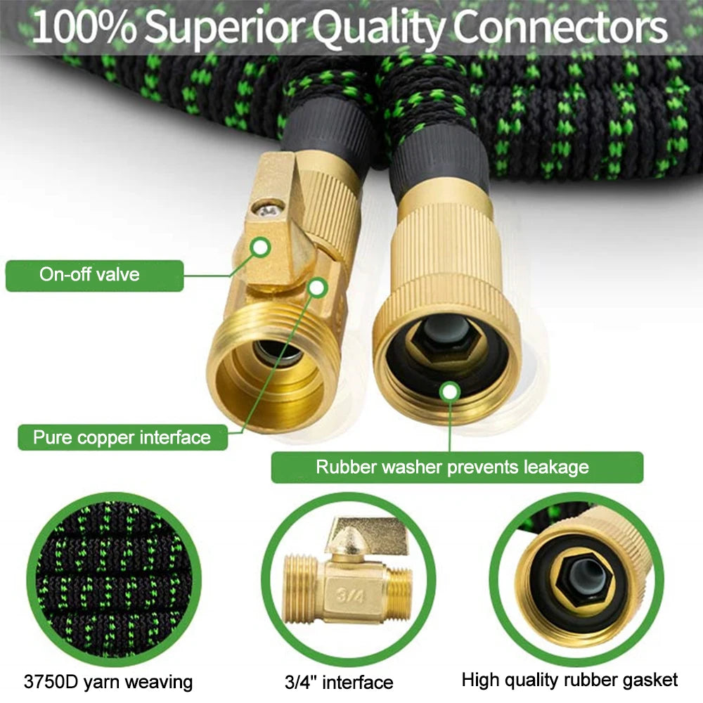 Garden Hose 25 Ft Non Expanding Lightweight Flexible Kink Free Leak Proof Abrasion Resistant Water Hose