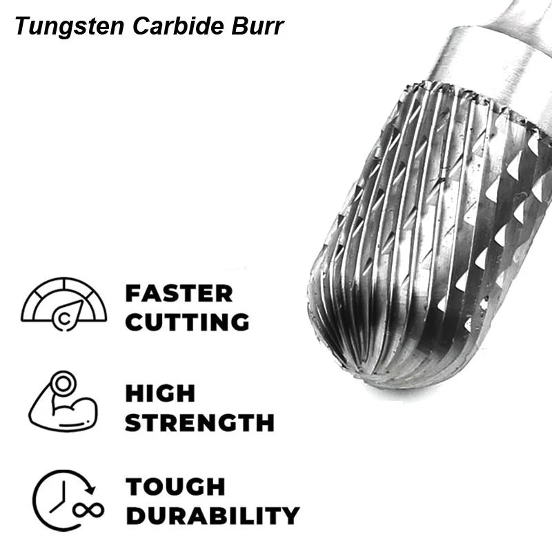 Tungsten Carbide Burrs Set Die Grinder Bit Mill Double Cut