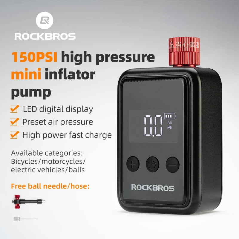 ROCKBROS 150 PSI Portable Pocket Bike Electric Air Pump
