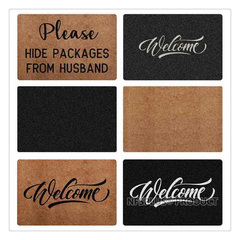Welcome Front Door Mat Hallway Entrance Doormat Shoes Clean Carpet Rug 40x60cm Waterproof Anti-Slip Floor Mats Home Decoration